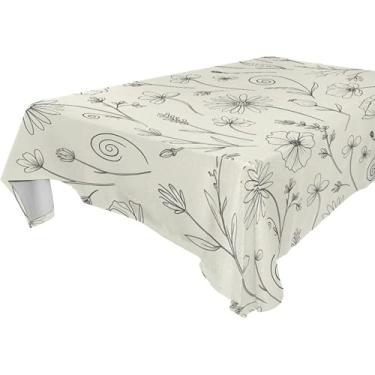 Imagem de Burbuja Toalha de mesa de flores, toalha de mesa quadrada anti-rugas grossa para decoração de jantar, cozinha, festa, 137 x 137 cm