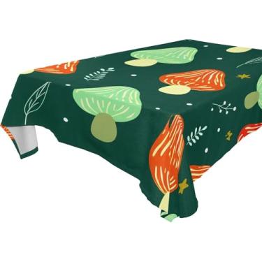 Imagem de Burbuja Toalha de mesa colorida de cogumelos, toalha de mesa quadrada anti-rugas grossa para decoração de jantar, cozinha, festa, 137 x 137 cm