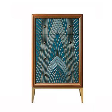 Imagem de Cômodas Cômoda, armário de gavetas madeira, decorativo com pernas, armazenamento autônomo para sala estar e quarto(Blue,60 * 39 * 104cm)
