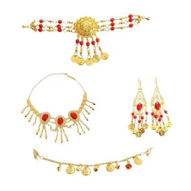 Imagem de UxicRuya Conjunto de Joias para Dança Indiana, Acessórios de Dança Do Ventre para Mulheres No Carnaval, Brincos de gancho