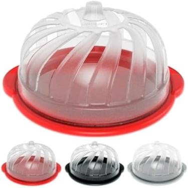 Imagem de Boleira com tampa de vidro transparente, mantem bolos frescos e bonitos, charmosa