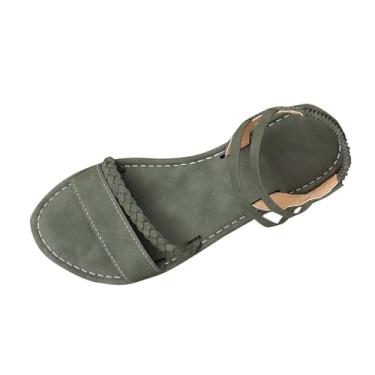 Imagem de Sandálias de praia femininas para moda casual ao ar livre com salto de 1-3 cm, Verde, 36