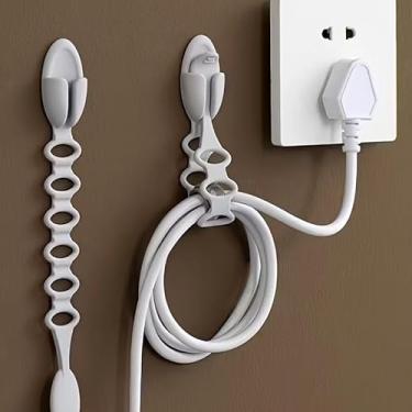 Imagem de 1 peça, organizador de cabos de plástico, gerenciamento de cabos de parede, acessórios elétricos domésticos, para fios e cabos, 1 peça