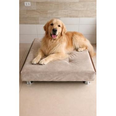 Imagem de Cama Box Pet Cachorro, Gato Realeza King – Conforto, Sofisticação e Resistência, Pés Cromados (Bege)