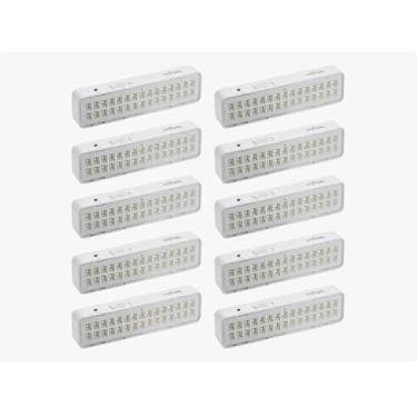 Imagem de 10 Luminária De Emergência 30leds 2w 6500k Branco Frio