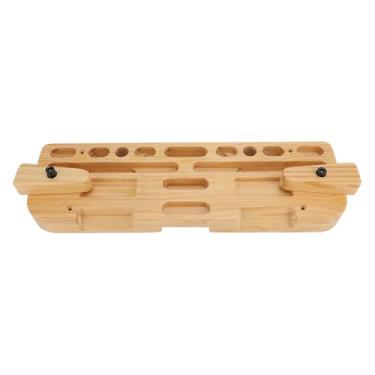 Imagem de Alomejor Placa de Dedos de Escalada de Madeira, Treinamento de Placa Sólida Pendura Vários Exercícios de Força Aprimorados do Orifício, Compacto para Academia Em Casa ou Ao Ar Livre