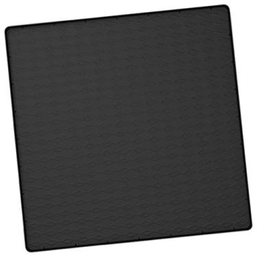 Imagem de Baoblaze Tapete para geladeira, acessório prático para o chão, à prova de vazamentos, reutilizável, multifuncional, antiderrapante, e com bandeja, Preto