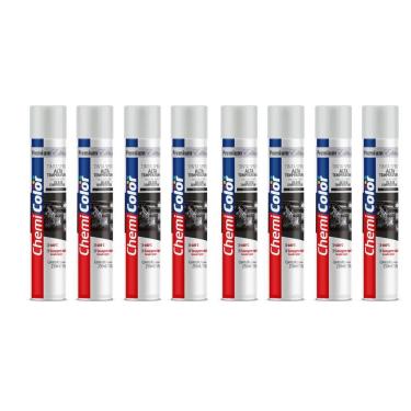 Imagem de Kit 8 Tinta Chemicolor 250Ml Alta Temperatura Branco Fosco