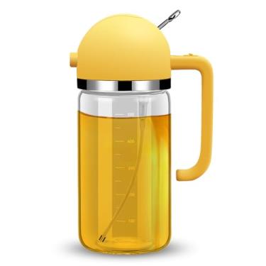 Imagem de Dispensador de óleo 2 em 1 e pulverizador de óleo para cozinhar 550 ml/527.3 g Frasco pulverizador de azeite de oliva de vidro de grau alimentício com balança de bloqueio de dispensador e alça para