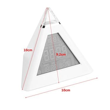 Imagem de GLOGLOW Despertador/relógio/relógio de Parede/rádio Despertador Com Termômetro LCD, 8 Músicas de Alarme, Luz Noturna, Branco, 3,9x3,9x3,6 Polegadas LED Com Mudança de Cor Digital Nan