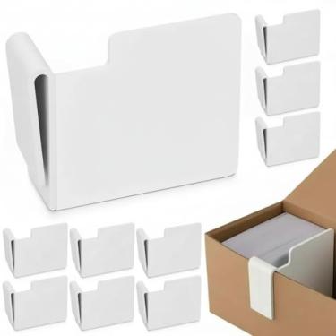 Imagem de Chunful 20 peças divisórias de caixa de cartão branco, divisórias de cartão de troca ABS clipe separador de armazenamento clipes a parede lateral de papelão para organizar cartões de beisebol