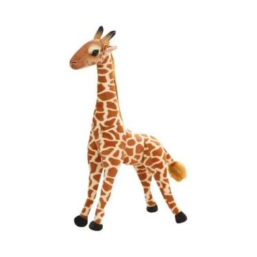 Imagem de Brinquedo De Pelúcia De Girafa Realista Macia, Boneco De Animal De Est