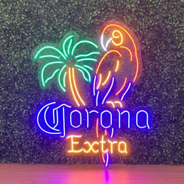 Imagem de Painel Placa Luminária Neon Led Corona Cerveja 78x62cm Colorido 127/220v