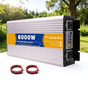 Imagem de 48V to 110V,Inversor de Onda Senoidal Pura de Alta Potência 8000W, 12V 24V 48V 60V 72V DC para 110V/220V AC para Campismo ao Ar Livre, Viagens de Caravana e Backup de Emergência