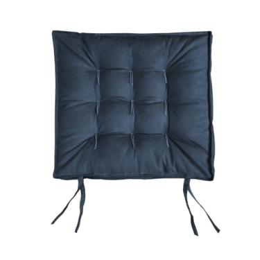 Imagem de Almofada Futon para Assento 40x40 Confortável em Suede para Cadeira e Poltrona (Azul Petróleo)