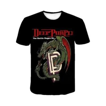 Imagem de Camiseta Hip Hop Impressa Em 3D Roxa Profunda Estilo Harajuku Casual P