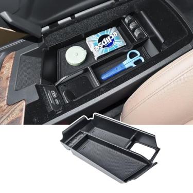 Imagem de HGWEI Organizador de console central compatível com acessórios Cadillac CT5 2020–2026 Caixa de armazenamento de apoio de braço intermediário compartimento interno recipiente preto (não para