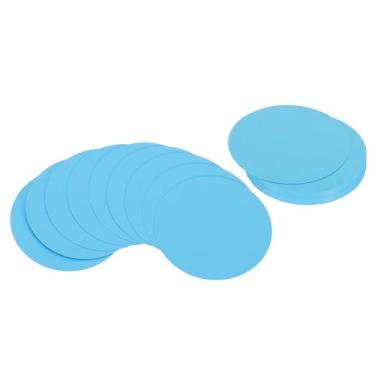 Imagem de Generic Porta-cartões circulares de 10 cm, 36 peças de papel com recortes de formato redondo, porta-copos grossos para projetos de artesanato DIY, sala de aula, quadro de avisos, azul celeste
