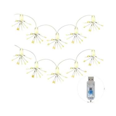 Imagem de 100 Luzes De Fada LED USB Em Forma De Fogos De Artifício Com 8 Modos P