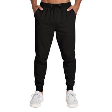 Imagem de Calça Masculina Moletom Flanelada Slim Bolsos Cordão Algodão-Masculino