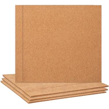 Imagem de 5 pacotes de azulejos de quadro de cortiça, quadro de avisos de cortiça para paredes quadros de cortiça autoadesivos 30,5 x 30,5 cm, quadros de avisos para casa, escritório, decoração escolar, 1 mm de