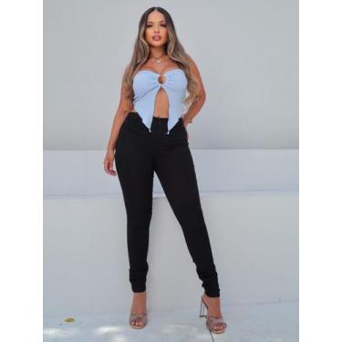 Imagem de Calça Skinny Feminina Preta cintura alta com Elastano - Faraya Jeans, 