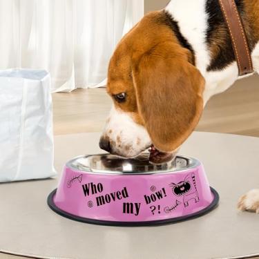 Imagem de Tigelas de aço inoxidável para cães – Pratos de água empilháveis antiderrapantes para cães grandes, médios e pequenos e gatos