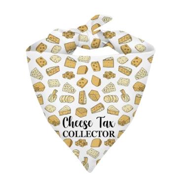 Imagem de G2TUP Bandana para donos de cães e gatos para colecionadores de impostos de queijo, cachecol para amantes de cães, presente de mãe de cachorro, padrões de queijo para animais de estimação (Cheese Tax