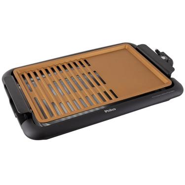 Imagem de Churrasqueira Elétrica Philco PCQ1500D com Revestimento Antiaderente e 1500W - Dourado/Preto