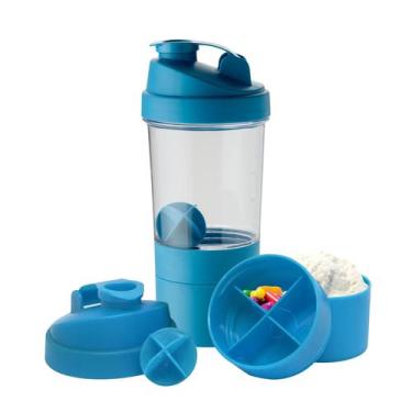 Imagem de Coqueteleira Com Compartimento Para Suplementos Fit 500ml 4pçs - NEOPL