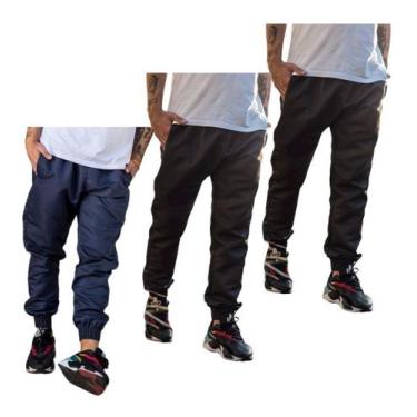 Imagem de Kit 3 Calças Jogger Tactel Estilo Neymar Inverno 2 Bolso 016 - FR, 2 p