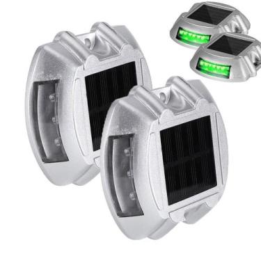 Imagem de Tacha Solar Sinalizador Viario Olho de Gato Kit 2 Uni Sinalizaçao Rodo