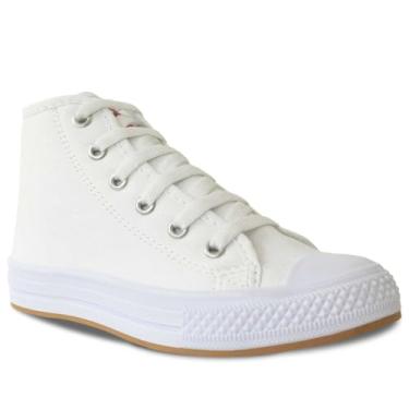 Imagem de Tênis Escolar Infantil Menina 19ao34 Cano Alto Casual 11.145 (Branco, BR, Criança de 4 a 8 anos, Numérico, 28)