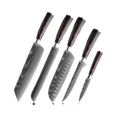 Imagem de Conjunto De Facas De Cozinha Em Aço Inoxidável 7Cr17Mov 1-9PCS Facas D