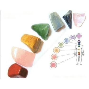 Imagem de Chakras 7 Pedras Lapidação Vibrada Kit Economico Pequenas - Cristaisde