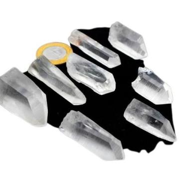 Imagem de 8 Cristal Lemuria Pra Montagem Pingente Pedra Bruto Natural - Cristais