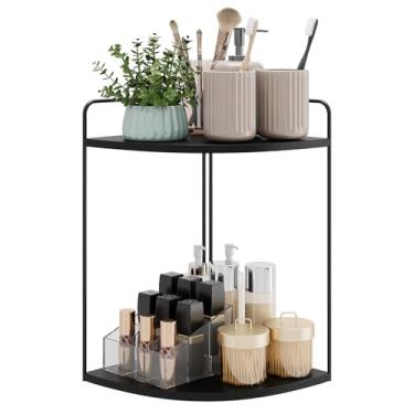 Imagem de Forest Angle Organizador de balcão de banheiro, organizador de bancada, organizador de penteadeira, armazenamento de banheiro, organizadores de pia de banheiro, prateleira de balcão, prateleiras de
