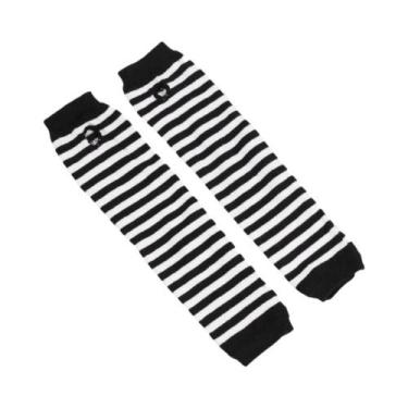 Imagem de Luvas De Inverno Unissex Quentes De Manga Longa Sem Dedos Listradas Es