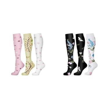 Imagem de Meias De Compressão Masculinas 3 a 6 Pares Para Esportes Ao Ar Livre, 