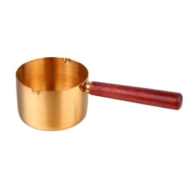 Imagem de Molho de aço inoxidável comercial com alça para molho de bife com cabo de madeira, copo de molho ocidental, salada de tomate, jarro de leite (GG)