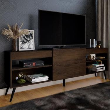 Imagem de Rack para TV Até 55 Polegadas Roma 1 Porta 2 Prateleiras (Marrom)