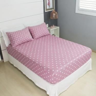 Imagem de Jogo de Lençol Cama Casal Malha 100% Algodão 3 Peças Estampado Com Elástico Toque Macio Cozzilar (Modelo 7)