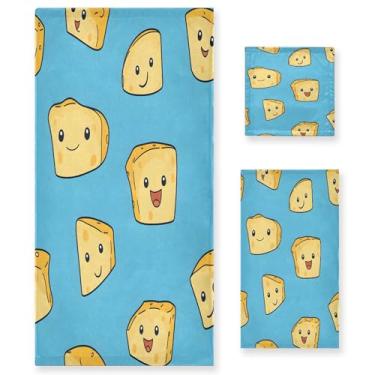 Imagem de xigua Conjunto de toalhas de banheiro com queijo absorvente macio 3 peças toalha de banho toalha de mão toalhas decorativas para banheiro, academia, hotel, praia, piscina