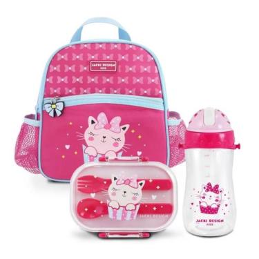 Imagem de Mochila Térmica Bolsa Lancheira Necessaire Infantil Criança Kit Pote M