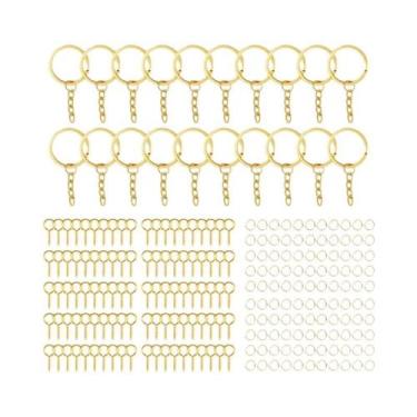 Imagem de Kit De Anéis De Chaveiro Em Prata E Ouro, Anéis De Metal Para Artesana