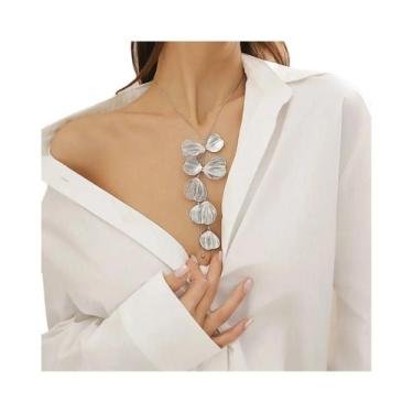 Imagem de Colar Elegante Com Pingente De Pétalas E Franjas Para Mulheres, Joia C