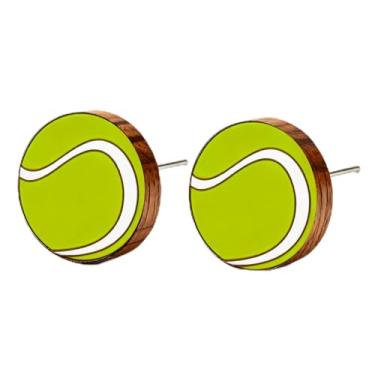 Imagem de Brincos de madeira para mulheres, pé grande, softball, tênis, pinguim, tartaruga, cão, gato, vaca, pato, Papai Noel, preguiça, hipopótamo, margarida, golfinho, fofo, vintage, hipoalergênico, brincos