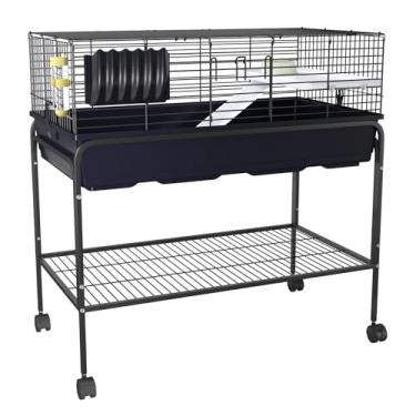 Imagem de Garvee Kit de gaiola de hamster de 89,7 cm h com prateleira de armazenamento removível, gaiola de porquinho-da-índia com 3 acessórios, gaiola de rato para chinchila, esquilo, gerbil, porco-espinho