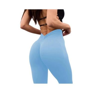 Imagem de Calças esportivas de cintura alta sem costura, pêssego hip lift back, 