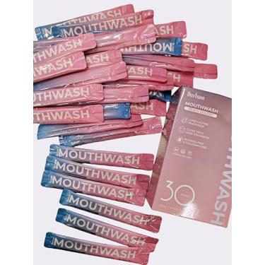 Imagem de YumCute Home Enxaguante bucal Peach Oolong, sem álcool, 30 pacotes de uso único, 15 ml, pacote individual individual para hálito fresco, sem álcool.